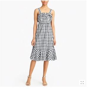 J crew Midi dress in gingham size 6